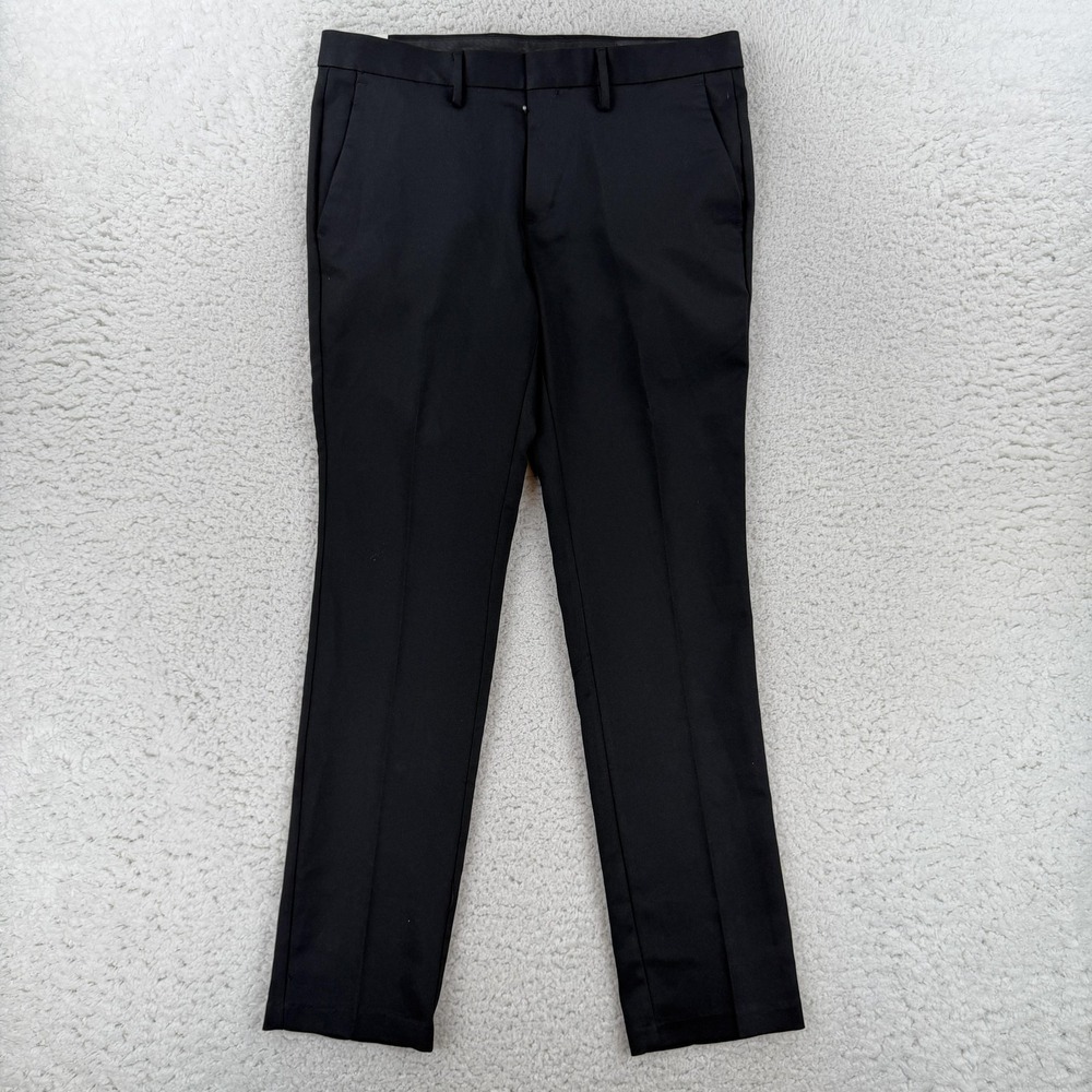 Louis Raphael Stretch Dress Pants Mens 34x32 Black Slim Fit Microfiber
